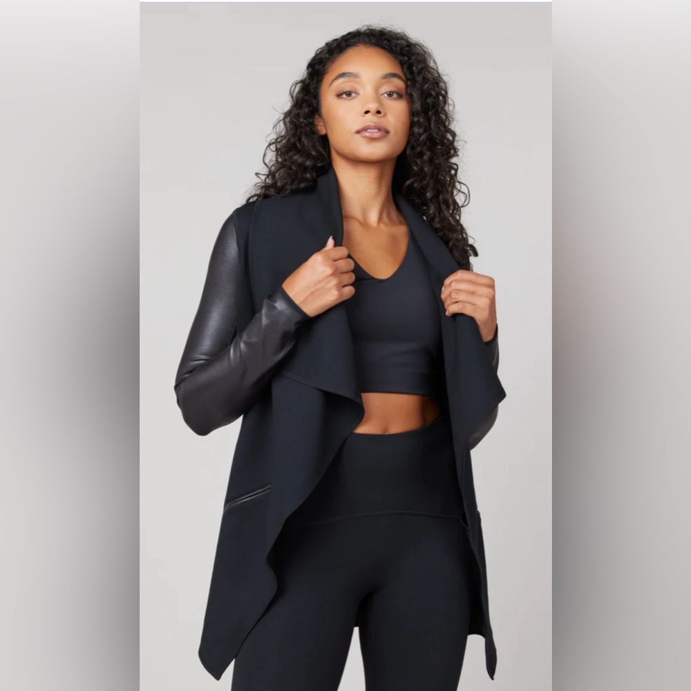Spanx Leather Jacket Loose Collar